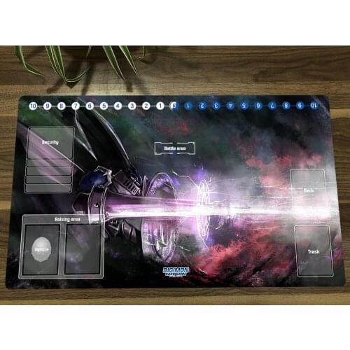 Digimon Adventure Playmat Dukemon Trading Card Game Mat DTCG CCG Mat Mouse Desk Pad TCG Gaming Play Mat Mousepad With Free Bag