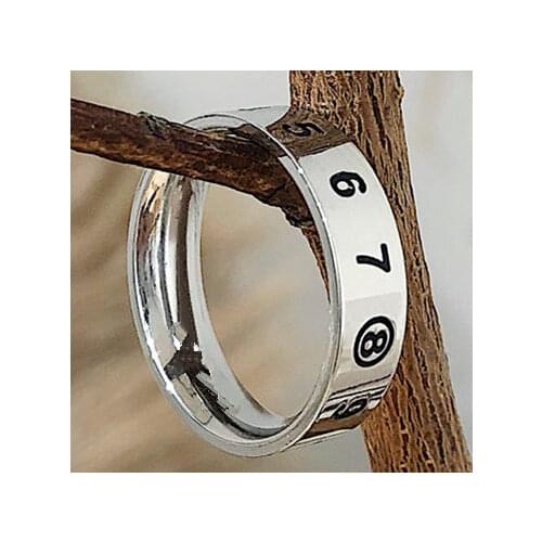 MANGOPIE6mm 8mm Titanium Steel Number Ring Size Week Master Logo Symbol Customize Ring Engraved Ring Custom Photo Ring