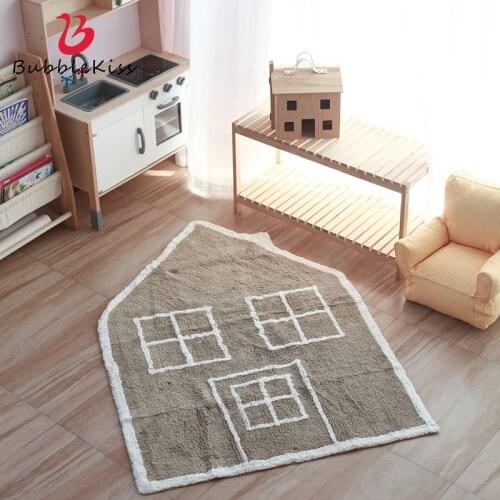 Bubble Kiss Carpets For Childrens Room Cute House Shape Cotton Thick Kids Games Crawling Rugs Home Decoration Bedside Floor Mat