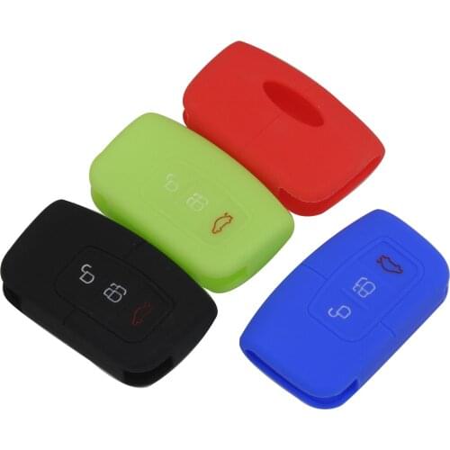 Kutery 3 Buttons Silicone Colorful Flip Remote Car Key Cover Case For Ford Focus 2016 2017 Car Styling Protection Replacement