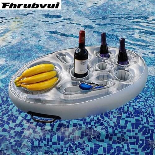 Fashion Inflatable Pool Float Bucket Cup Holder Beer Drinking Cooler Table Bar Tray Beach Swimming Ring Accessories