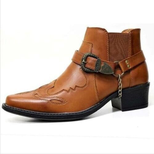 Men male man plus size ankle boots autumn warm matin shoe mens vintage PU leather zapatos de hombres personlizar zapatos M0966