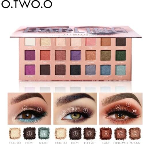 O.TWO.O 21 Color Nude Shining Eyeshadow Palette Makeup Glitter Pigment Smoky Eye Shadow Pallete Waterproof Beauty Cosmetics Kit