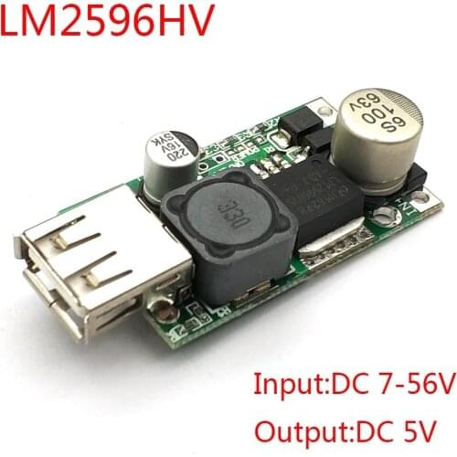 LM2596HV 9V 12V 24V 36V 48V to 5V 3A USB Charger Module 5V DC-DC Step Down Buck Converter Module