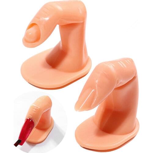 Professional Plastic Fake Nail Art Finger Practice Model Fake Fingernail Tips Holder Training False Hand Display Manicure Tools