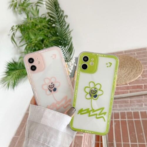 Tobebest Painted Flowers Pattern Clear Phone Cases for iPhone 12 Pro Max 11 pro max X XS XR 7 8 Plus SE 2020 Soft TPU Cover