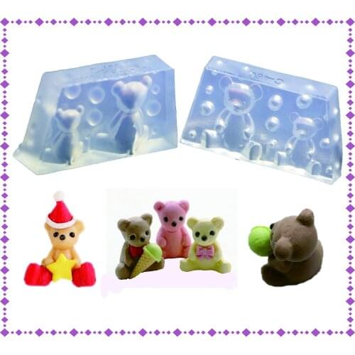 Silicone DIY Cartoon Bear Mold For Epoxy Resin Jewelry Making Craft Tools resin molds forjewelry