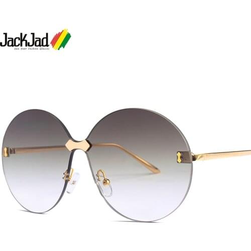JackJad 2020 New Fashion Cool Light Rimless Round Style Sunglasses Men Gradient Brand Design Sun Glasses Oculos De Sol 22050