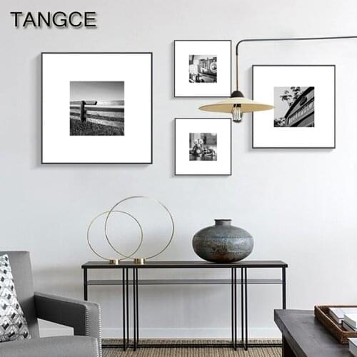 Modern Black and White Wall Art Poster Print Nordic Landscape Canvas Art Living Room Aisle House Entrance Deco Abstract Painting