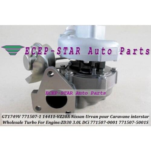 Turbo GT1749V 771507-0001 771507 771507-5001S 14411-VZ20A VZ20A 14411VZ20A For Nissan Urvan Pour Caravane interstar ZD30 3.0L DC