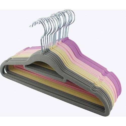 Clothes Hangers Velvet Hangers for Clothes Pants Flock Non Slip 20pcs/Lot 37/42/45cm Quality Magic Rack Slip-Resistant