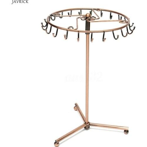 Vintage Pendant Scarf Jewelry Display Rack Rotatable Necklace Headband Bracelet Rings Stand Holder 23 Hooks