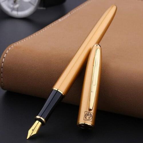 High quality pimio 606 Fountain Pen golden Titanium NIB ink PEN Stationery Office School Supplies Writing