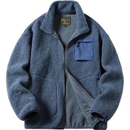 Winter Teddy-Fleece Couple Jacket Autumn Mens Polarized Long Sleeve Stand Collar Casual Coat Womens Trendy Brand Warm Clothes