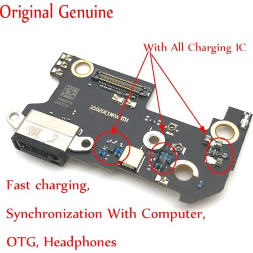 100% Original Mi8 Charging Port Board For Xiaomi Mi 8 Mi8 lite Mi8 Se Dock Connector With Mic Microphone Module For Mi8 Pro