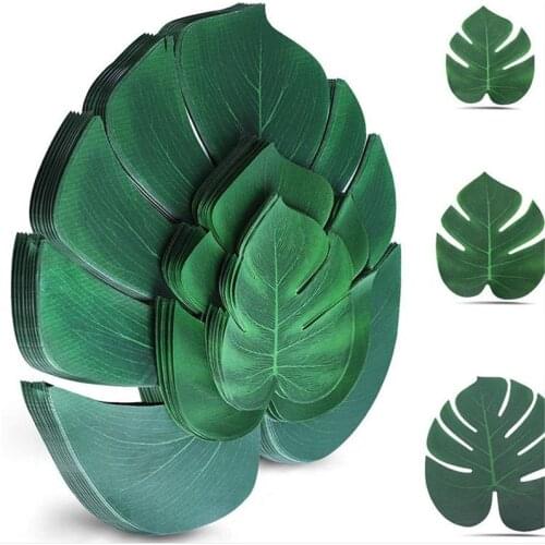 12pcs/Lot Summer Tropical Party Artificial Palm Leaves Hawaiian Luau Party Jungle Beach Theme Party Decoration Hawaii Home Decor