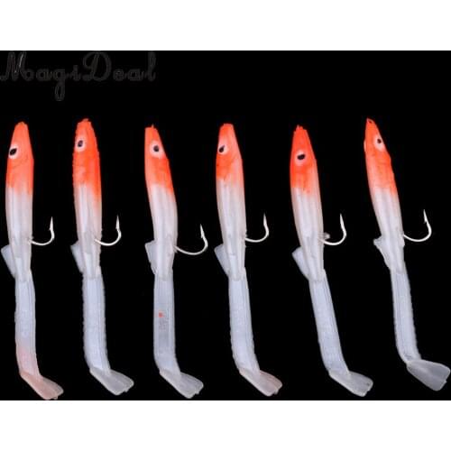 12pcs Eel Fishing Lure Soft Fishing Bait Stainless Steel Hook Bionic Baits