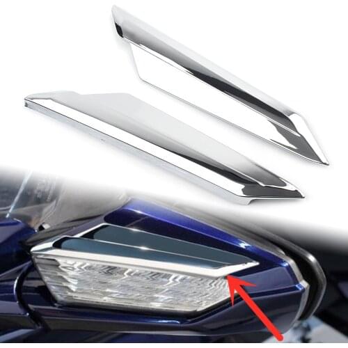 2Pcs Motor Mirror Accents Engine Case Chrome ABS Decoration Parts for Honda Gold Wing GL1833 GL1800 2018 2019 2020