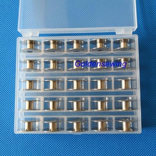 25 STEEL BOBBINS w/ box #10079 for PFAFF 141,142,145,146,175,240,341,353,441,451