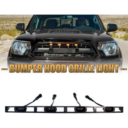 4Pcs Car Front Bumper Hood Indicator Grille LED Signal Light Replacement Facelift Car Assessories For Toyota Tacoma 2012-2015