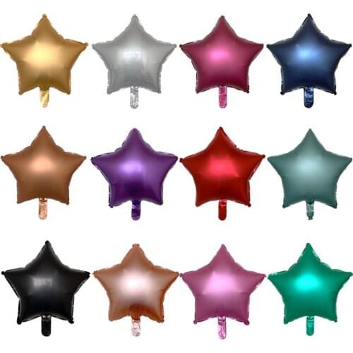 5 pcs 18 inch Rose Gold Star Metallic Balloon Wedding Decor Birthday Party Balloon Metal Heart Round Star Helium Air Baloon