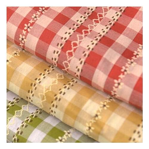 50*140cm multicolor small flower small grid polyester-cotton busen shirt clothing dress handmade diy fabric