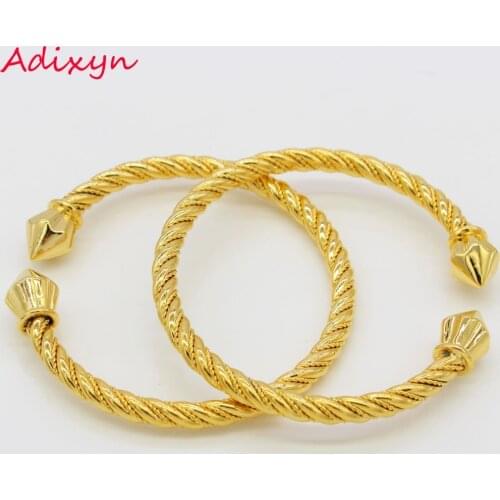 Adixyn Dubai Bracelet & bangles For Women Gold Color Jewelry Ethiopian/African Party Gifts Accessories
