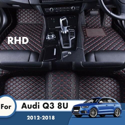 RHD Car Floor Mats For Audi Q3 8U 2018 2017 2016 2015 2014 2013 2012 Carpets Rugs Car Floor Liners Auto Interior Accessories