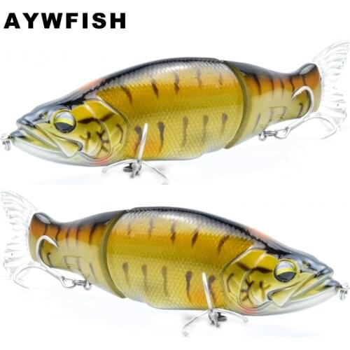 AYWFISH Jointed Swimbait 140mm 31g Sinking Wobblers 2 Segments Hard Body Fishing Lures Insert Soft Tail ABS Plastic Swim Baits