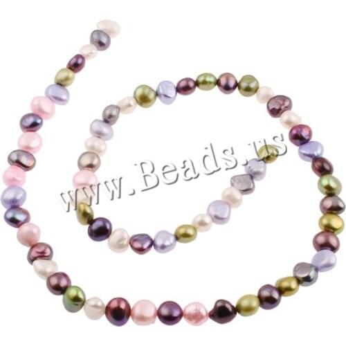 Free Shipping DIY Necklace Bracelat Jewelry Making 6-7mm Freeform Shape Natural Gray Freshwater Pearl Loose Beads
