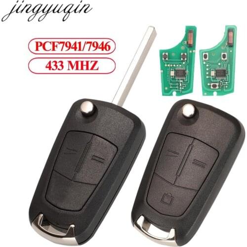 Jingyuqin Flip Remote Car Key 433MHZ PCF7941/7946 For Opel/Vauxhall Astra H 2004-2009 Zafira B 2005-2013 Corsa D Vectra C 2/3B