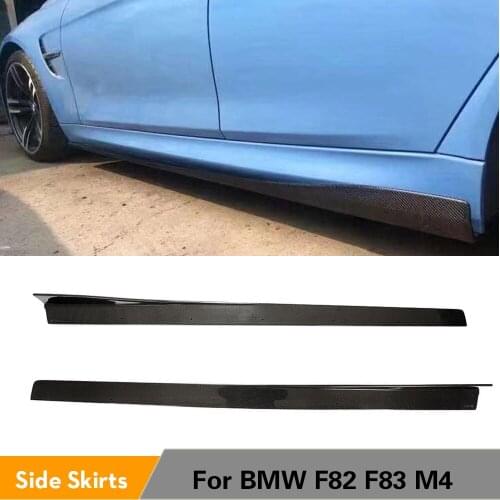 For BMW F82 F83 M4 2014 - 2019 Carbon Fiber Side Skirts Extension Lips Car body kit