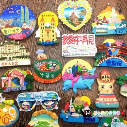 China Landmark Xiamen Resin Fridge Magnet World Travel Souvenirs Home Decor Crafts Refrigerator Stickers