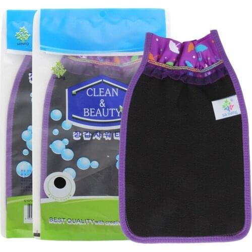 Korea Tape Back Brush Scrub Gloves Body Towel Massage Shower Scrubber Exfoliating Sponge Wash Bath Gloves