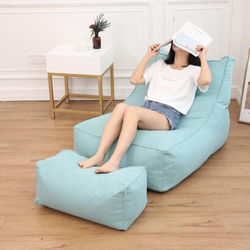 Outdoor beach bean bag recliner sofa,adults large beanbag armchair with footstool