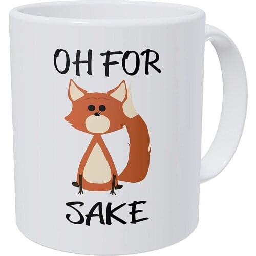GrassVillage Oh for Fox Sake Ceramic Mug, Cup, White, Funny, Sarcasm Mug 11oz