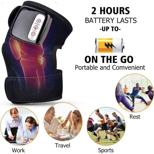 Electric Heating Knee Massager Far Infrared Joint Physiotherapy Elbow Knee Pad Vibration Massage Pain Relief Health Care