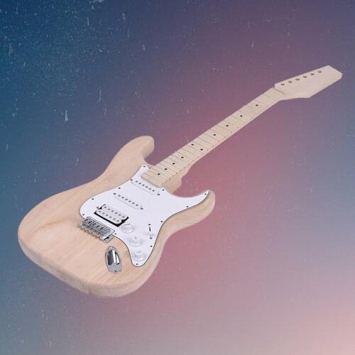 Electric Guitar Kit Guitar Body Replace Parts Unfinished Basswood Body Neck for ST Style Guitar DIY Parts