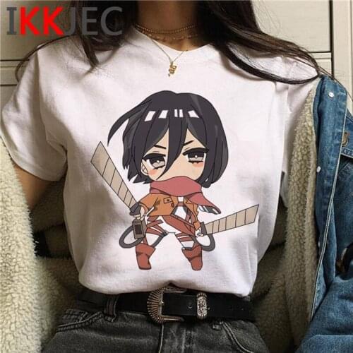 Attack on Titan Funny Cartoon Cute Anime T-shirt Women Shingeki No Kyojin Harajuku Tshirt Kawaii Graphic T Shirt Top Tees Female