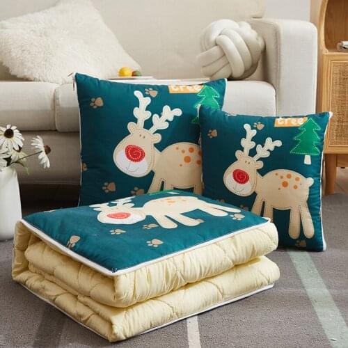 Pillow and Quilt Dual-Use Living Room Sofa Cushion Office Nap Pillow Cover Blanket Bedside Car Cushion Skin-Friendly Comfortable