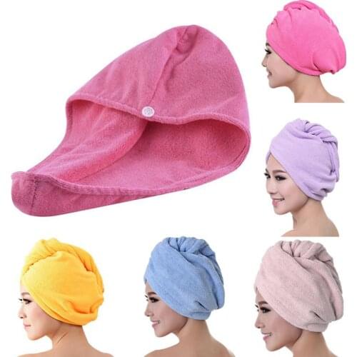 Home Bathroom Magic Microfiber Hair Quick Drying Hair Dryer Towel Thicken Microfiber Dry Hair Cap Super Absorbent Shower Cap