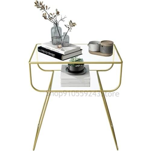Custom Nordic Sofa Small Side Table Iron Art Living Room Light Luxury Italian Rectangular Ins Tea Table Simple Modern Bedside Co