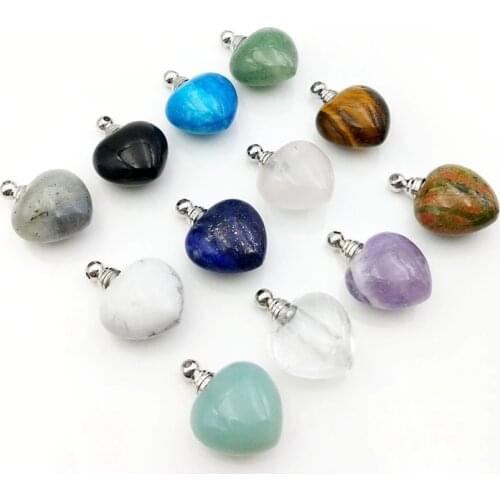 Natural howlite obsidian Perfume Bottle tiny amethysts Gems stone Pendants for bracelet Healing Crystal Quartz vials Jewely