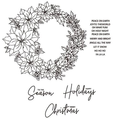 Poinsettia Wreath Transparent Clear Silicone Stamp/Seal for DIY scrapbooking/photo album Decorative clear stamp A0391
