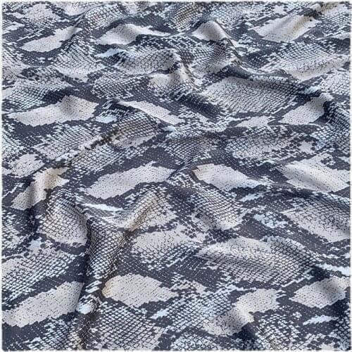 Width 59" Printed Sheen Like Acetate Snakeskin Chiffon Fabric By The Half Yard For Dress Shirt Material