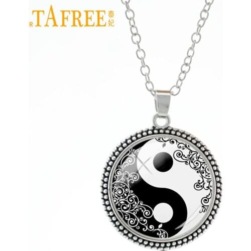 TAFREE Tai figure with pattern around Necklace Sacred Buddhism amulet Spiritual Buddhist choker OM Symbol jewelry H401