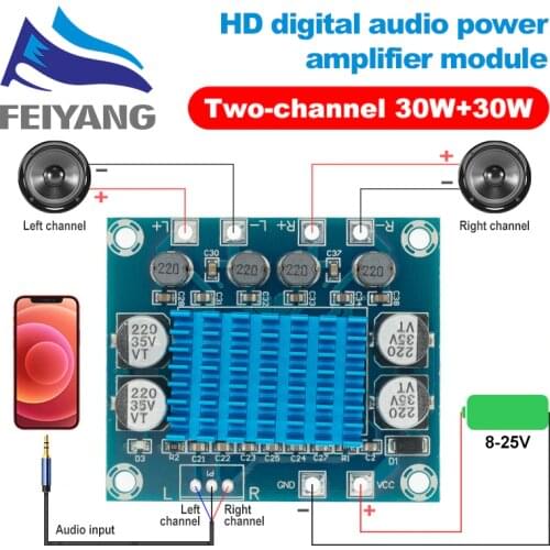 1PCS TPA3110 XH-A232 30W+30W 2.0 Channel Digital Stereo Audio Power Amplifier Board DC 8-26V 3A