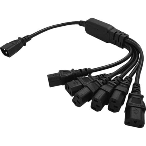 Power Extension Cord, One-Point Six-Intermediate Cross-Line High-Power C14 to 6XC13 Power Cord for Ups Pdu