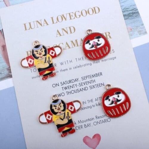 High Quality Japanese warrior Enamel Charms Gift Alloy Pendant for Bracelet Necklace Making Charms for Jewelry Accessories DIY