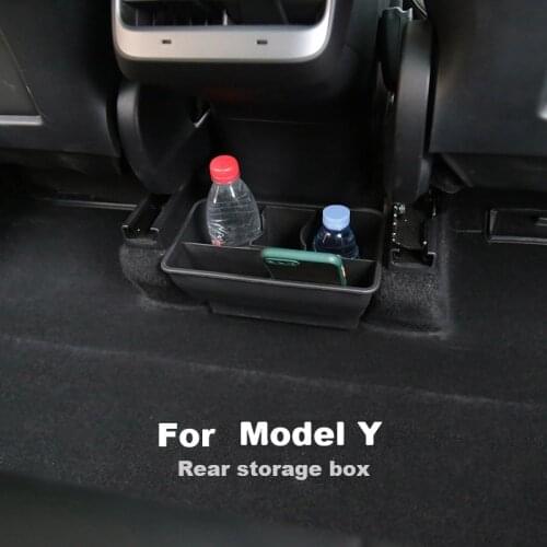 Rear Seat Storage Box Car Modification Rear Central Organizer Box for Tesla Model Y 2021